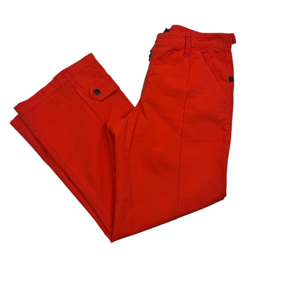 Blue Dot Made in The USA 100% Cotton Zipper Detail Orange Pants Women's Size 4